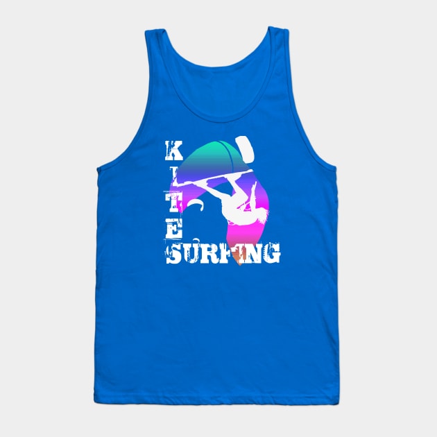 Kite Surfing WIth Freestyle Kitesurfer And Kite 17 Tank Top by taiche